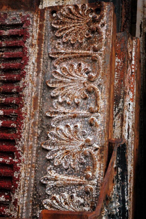 Exterior Materials - Ornate Cast Iron Building Trim with Fleur de Lis