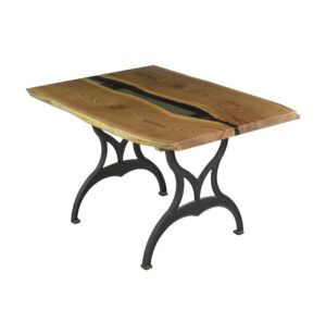 Farm Tables - Handcrafted 4 ft Chestnut Live Edge Resin Brooklyn Leg Dining Table
