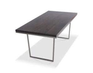 Farm Tables - Handmade Dark Walnut Table with Brushed Steel Tube Base