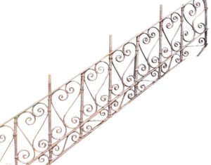 Railings & Posts - Reclaimed 1800s Ornate Wrought Iron Stair Railing