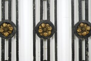 Railings & Posts - Reclaimed French Cast Iron and Brass Floral Balcony Railing