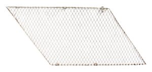 Gray steel mesh panel in a parallelogram shape, shown with a diagonal edge and narrow frame sections.