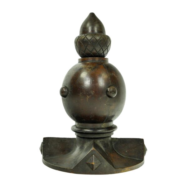 Finials - Reclaimed Dark Wood Tone Acorn Top Wooden Finial