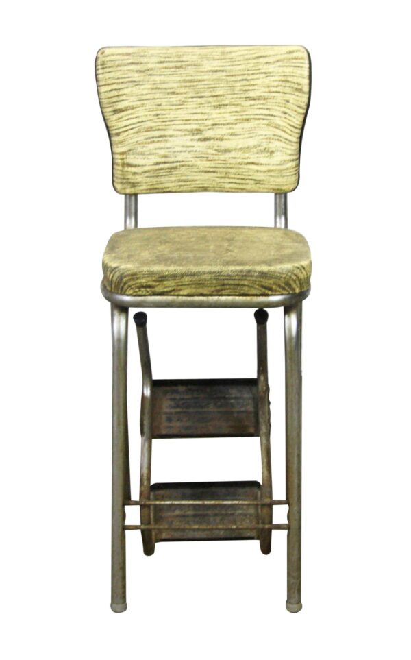 Flea Market - 1960s Green Vinyl Counter High Back Chair