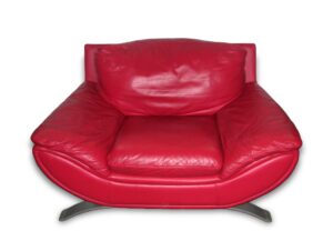 Flea Market - Red Leather Couch & Chair Set