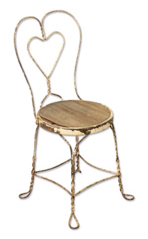 Flea Market - Vintage Ice Cream Parlor Heart Shape Back Steel Chair