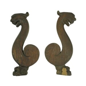 Flooring & Antique Wood - Pair of Pine Wood Snake Furniture Carvings