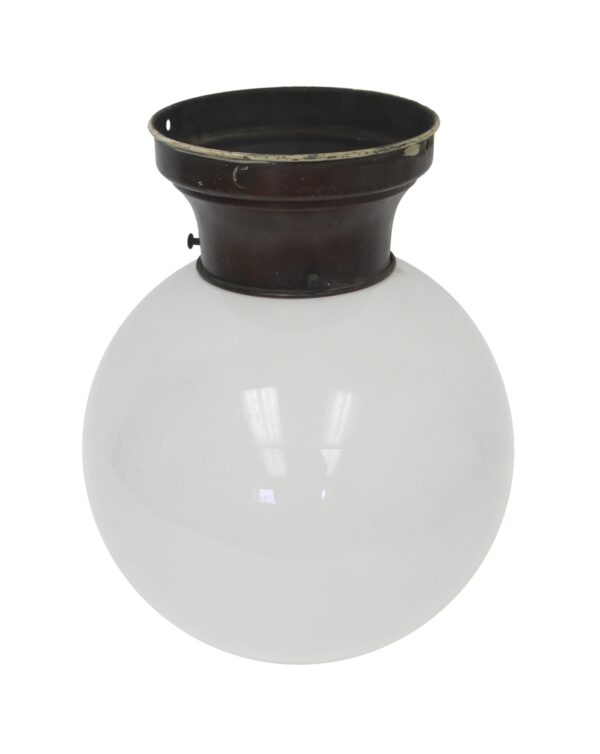 Flush & Semi Flush Mounts - 10 in. Spherical Opaline Globe with Original Brass Fitter