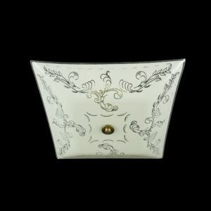 Flush & Semi Flush Mounts - 1960s Mid Century Modern Paisley Scroll White Semi Flush Light