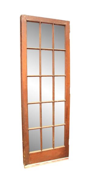 French Doors - 15 Lite Antique Wooden French Door 90 x 30.5