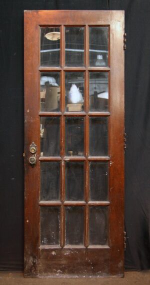 French Doors - Antique 15 Glass Lite Birch French Door 79.75 x 30