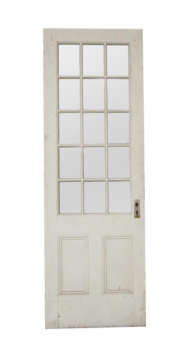 French Doors - Vintage 15 Lite 2 Panel Wood French Door 88.5 x 29.875