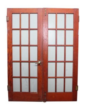 Vintage 15 Lite Wood Double French Doors 80 x 60 | Olde Good Things