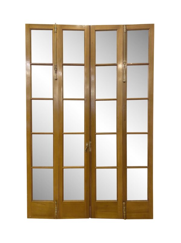 French Doors - Vintage 20 Lite Bifold French Double Doors 100.5 x 65.5