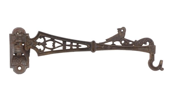 Garden Elements - Antique Victorian Cast Iron Bird Garden Long Arm Wall Hook