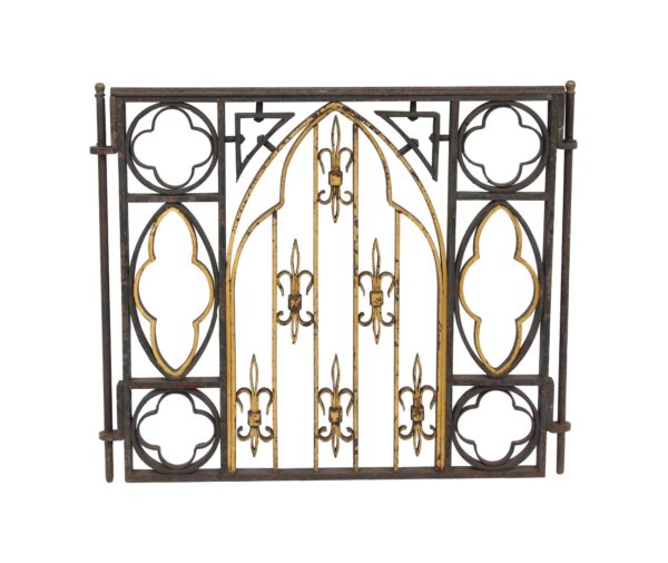 Gates - Ornate Iron Altar Gate with Quatrefoil Detail