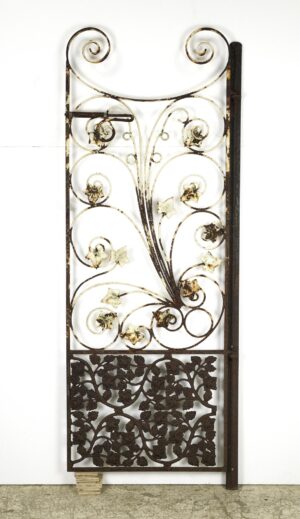 Gates - Reclaimed Iron Foliate Garden Gate with Sliding Lock