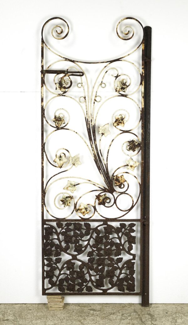 Gates - Reclaimed Iron Foliate Garden Gate with Sliding Lock