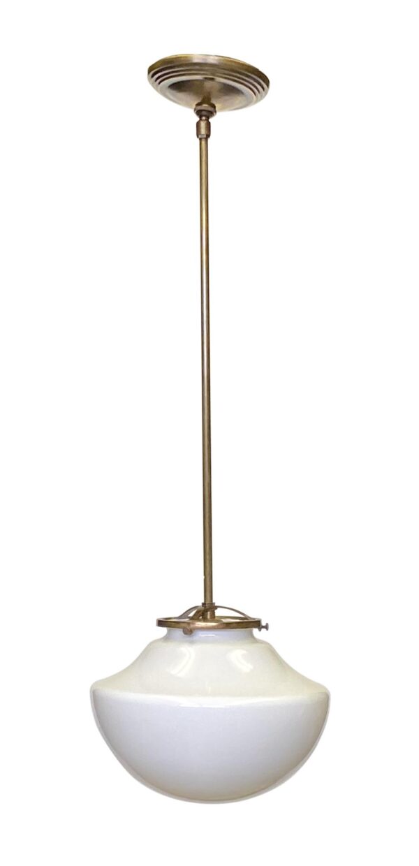 Globes - 1960s School House 9 in. Globe with Brass Fitter Pendant Light