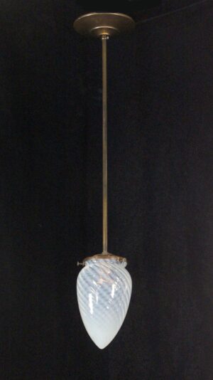 Globes - American Petite Hand Blown Glass Swirled Cone Pendant Light