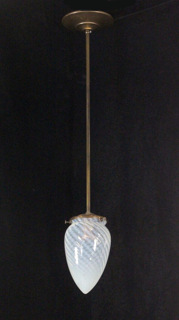 Globes - American Petite Hand Blown Glass Swirled Cone Pendant Light