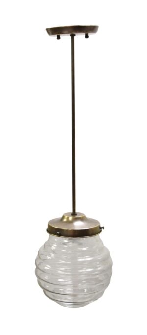 Globes - Clear Hand Blown Murano Beehive Glass Pendant Light