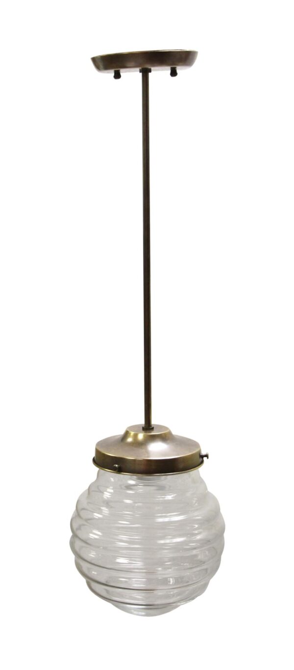 Globes - Clear Hand Blown Murano Beehive Glass Pendant Light