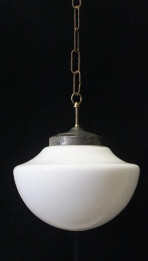 Globes - Hand Blown Mushroom Milk Glass School House Pendant Light