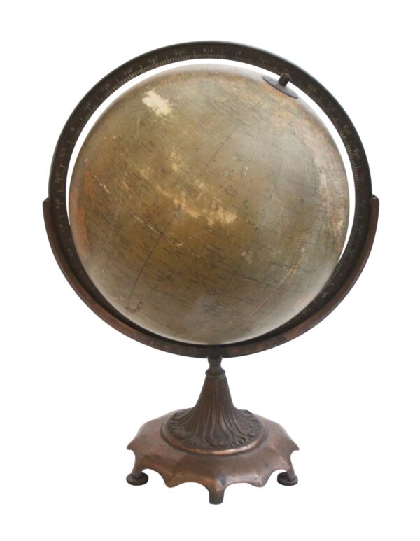 Globes & Maps - Old 12 in. Weber Globe on Ornate Iron Stand