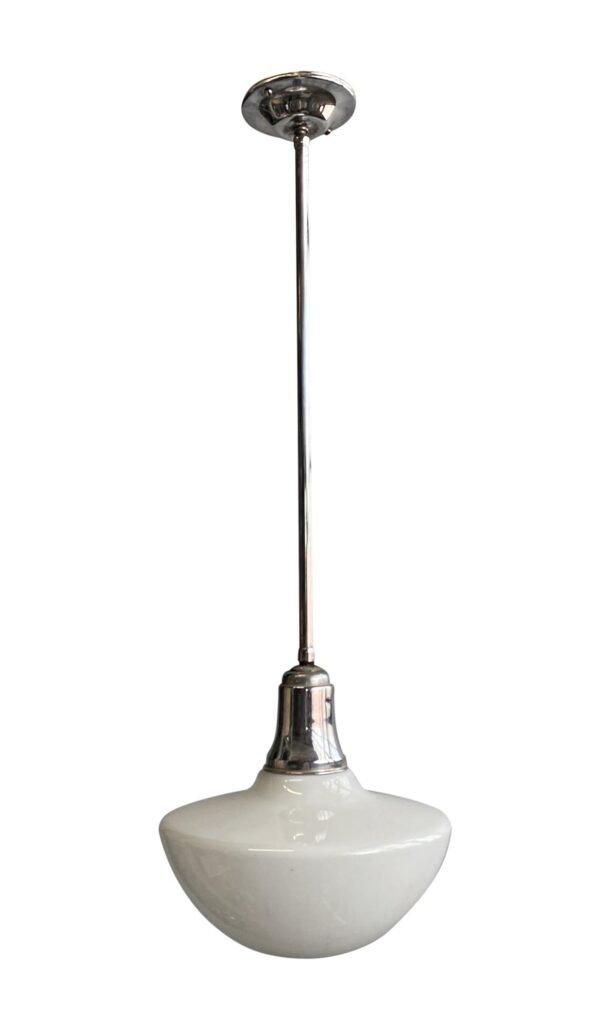 Globes - Mid Century 11.25 in. Mushroom Milk Glass Pendant Light