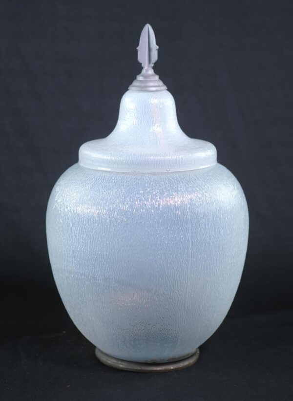 Globes & Shades - Reclaimed 17 in. Textured Glass Opalescent Street Lamp Globe