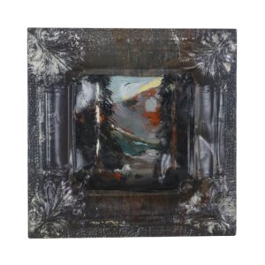 Hand Painted Panels - Abstract Mladen Novak Scenic Antique Tin Panel Painting