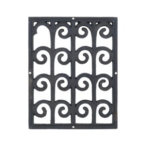 Heating Elements - Reclaimed Waldorf Astoria Swirl Cast Iron Grate 14.75 x 11.75