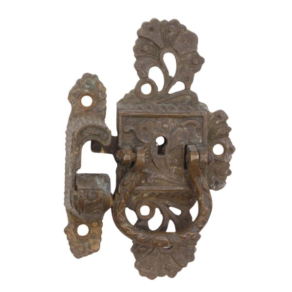 Ice Box Hardware - Antique Art Nouveau Bronze Left Handed Ice Box Latch