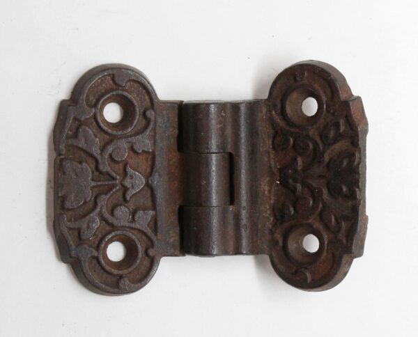 Ice Box Hardware - Antique Iron Ornate Ice Box Offset Hinge