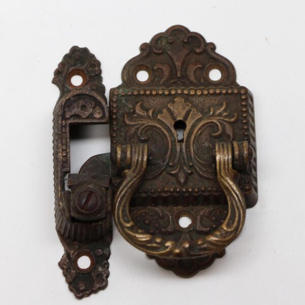 Ice Box Hardware - Bronze Victorian Ice Box Latch with Keeper