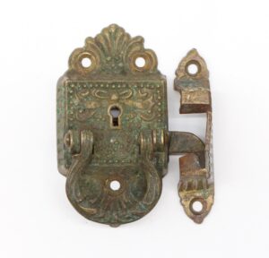 Ice Box Hardware - Right Hand Bronze Beaded Victorian Ice Box Latch