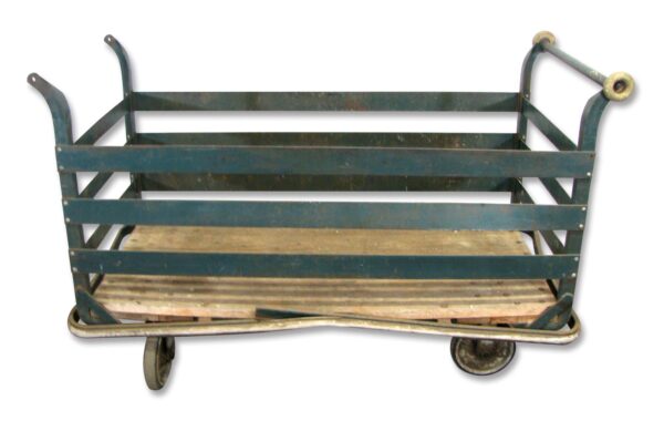 Industrial - 1940s Industrial 5 ft Metal Cart on Wheels