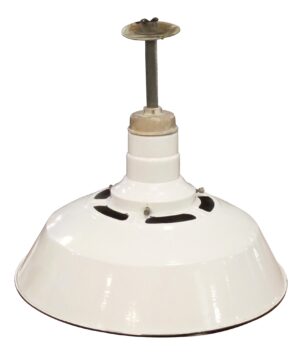 Industrial & Commercial - 1960s Enameled White Metal Industrial Pendant Light Industrial & Commercial - 1960s Enameled White Metal Industrial Pendant Light
