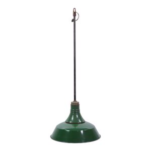 Industrial & Commercial - 20.5 in. Green Enameled Steel Industrial Factory Pole Pendant Light