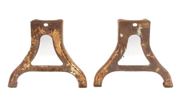 Industrial Machine Legs - Pair of 21.5 in. Rusted Machine Base Cast Iron Legs