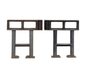 Industrial Machine Legs - Pair of Cast Iron Antique Floor Mount Machine Legs