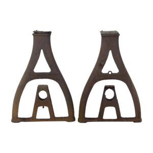 Industrial Machine Legs - Pair of F.E. Wells & Son Cast Iron Industrial Machine Legs