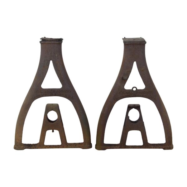 Industrial Machine Legs - Pair of F.E. Wells & Son Cast Iron Industrial Machine Legs