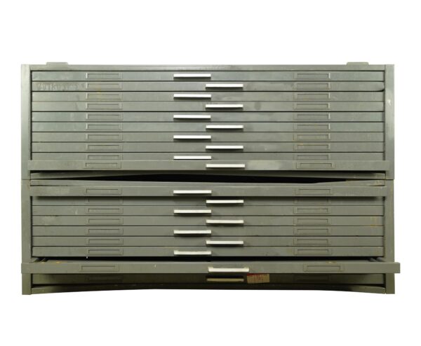 Industrial - Reclaimed Steel Flat Filing Cabinet with Folding Shelves