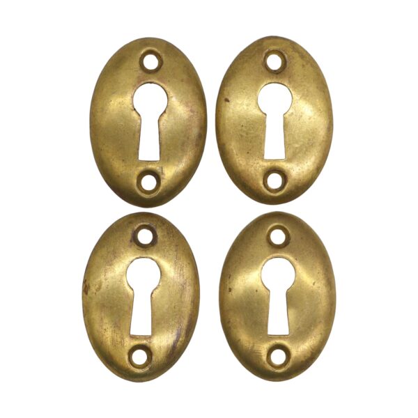 Keyhole Covers - Set of Vintage 1.625 in. Patina Brass Oval Keyhole Covers