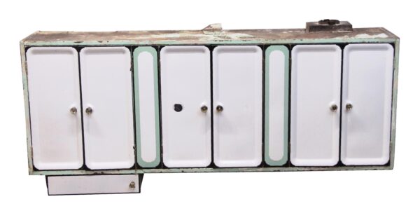 Kitchen - Green & White Metal & Enamel Wall Cabinet Unit