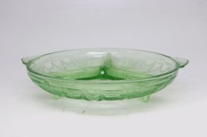 Kitchen - Vintage 8.5 in. Anchor Hocking Green Cameo Ballerina Relish Dish