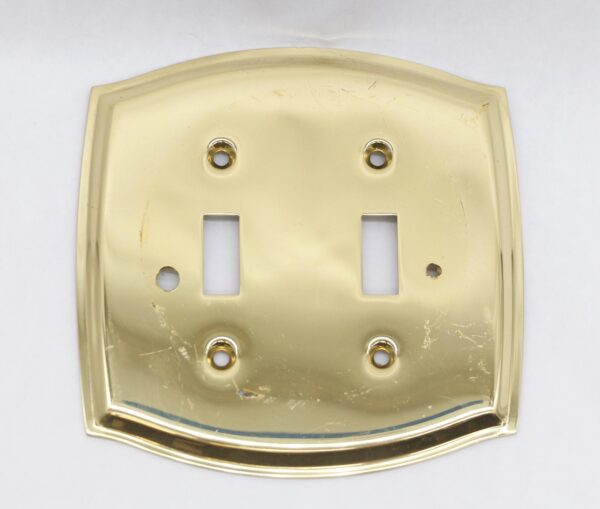Lighting & Electrical Hardware - Modern Polished Brass 2 Gang Light Switch Cover