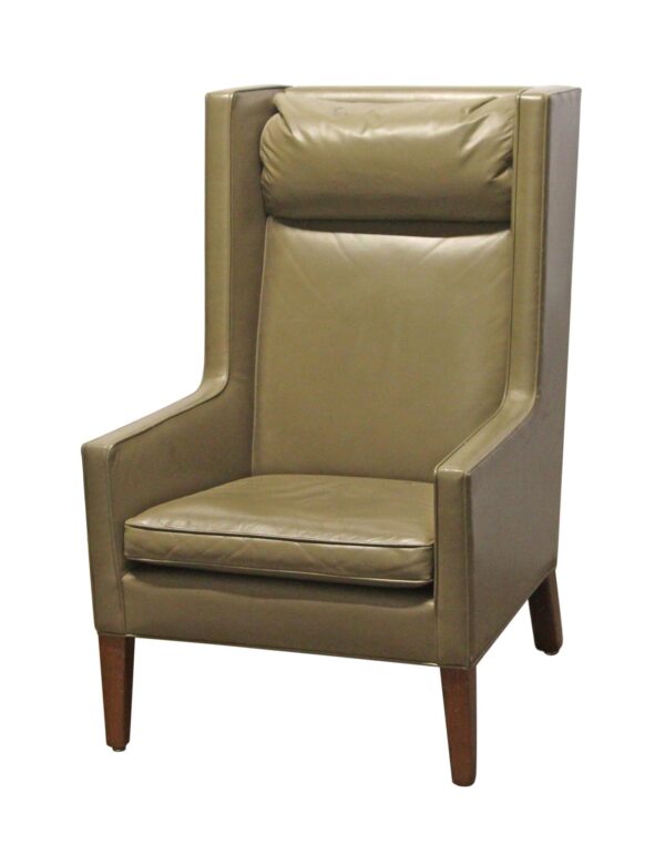 Living Room - Authentic Leather Craftsman Style Green Chair